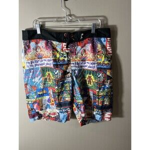 Mambo Australia Swim Trunk Mens Large Cartoon Monster Graphic Board Shorts